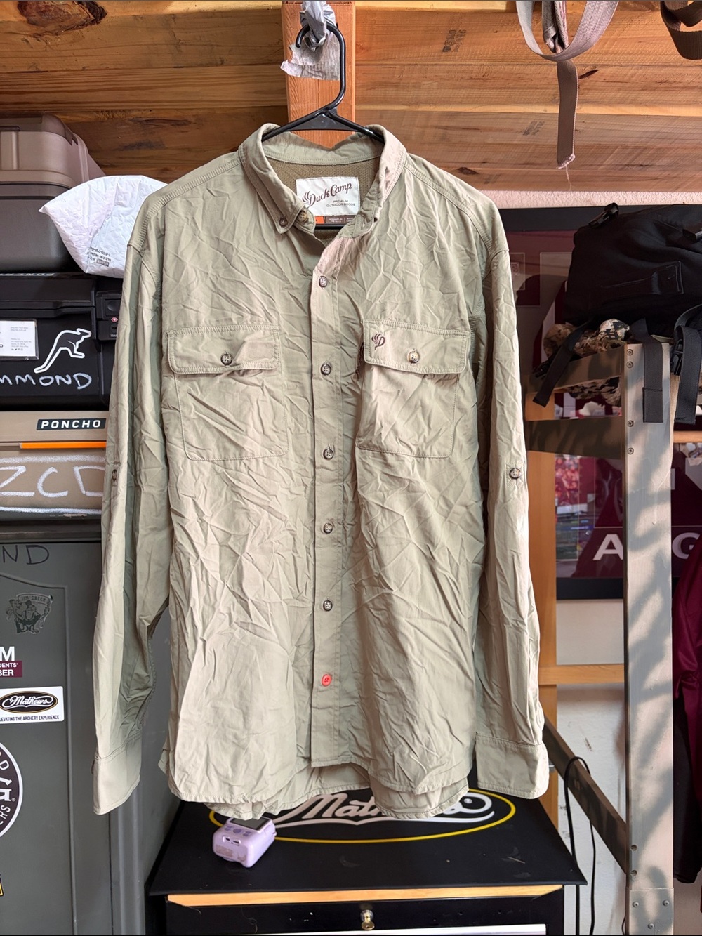 Duck Camp Men's Lightweight Sage Button-Up Shirt Jacket